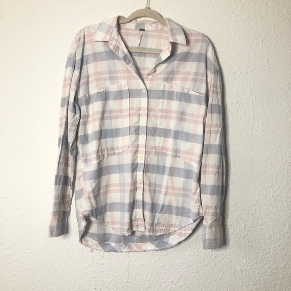 Free People Loveland Plaid Button Down Shirt Small - Picture 4 of 10